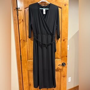 Lane Bryant Elegant Black Wrap Dress Size 18/20